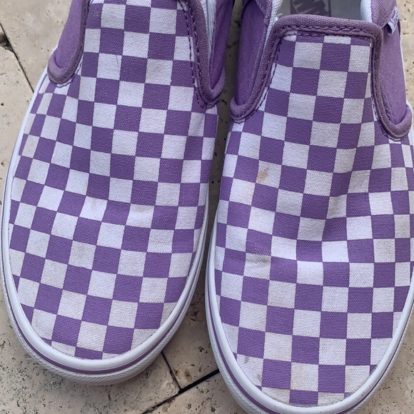 Purple & White Checkered Vans Size 5 - Picture 8 of 10